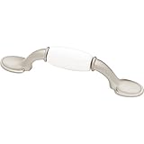 Liberty Satin Nickel and Flat White 7.6cm Ceramic Insert Spoon Foot Pull