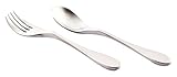 KNORK 2 Piece Child Flatware Set, Silver Brushed Matte