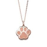 [ホワイトクローバー] 遺骨ペンダント メモリアルペンダント ステンレス 足あと 肉球 ペット供養 ピンク MEMPD201GO