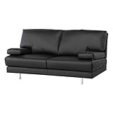 IDC OTSUKA ソファ ソフトレザー/ブラック色・脚/金属製 161x89x82cm 張地/ソフトレザーブラック色 脚/金属製 123