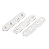 uxcell　フラットストレートブラケット　固定修繕プレート　平らなブラケット　ステンレス鋼材質　4個入り