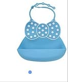 マイベビー　キッズ　ベビー食事用【日本正規品】ソフトスタイ 　可愛いミニーよだれかけ　シリコン 食洗器６～36ヶ月【四色】 (ブルー)