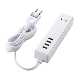 エレコム 電源タップ USB コンセント 1.5m USB×4個 AC差し込み口×2個 3.4A ホワイト MOT-U11-2415WH