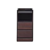 アルファタカバ ナイトテーブルコンセント付 2.5cm刻み選べるサイドテーブル 幅30cmイッセ(ブラウン)