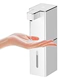 Gogorelax ディスペンサー ハンドソープ 液体 吐出量4段階調 400ml 壁掛け 自動 防水 オートディスペンサー 静かな音 ノータッチ 充電式 スリム 食器用洗剤 シャンプー キッチン 洗面所などに適用 シルバー