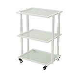 大型 ガラス エステワゴン 3段 幅58.5cm×奥行42cm×高さ82.5cm [ ガラスワゴン エステワゴン ネイルワゴン キッチンワゴン マルチワゴン サイドワゴン キャスター付き 収納 業務用 サロン ワゴン ラック ]