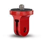 JINGCHEN アルミ製 変換アダプター 三脚マウント 1/4 変換アダプター トライポッドアダプター GoPro用(GP規格)➔ カメラネジ(1/4ネジ 規格)に変換 アクションカメラ アクセサリー (レッド)