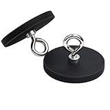 BOCHUANG 3個 ネオジム磁石 ラバーコマグネット D66x8mm 超強力 マグネット 丸型 M6 ネジ付きマグネット 強力磁石 穴付きマグネット平 超強力 ネオジム磁石 ねじ込み用マグネット 大き ポットマグネット LED作業灯、カメラ、車用