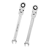 Flameer 8mm＋7mm　ラチェットレンチ（2本）　アクション スパナ　フレキシブルヘッド　ナットツール　お買い得