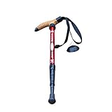 Wunes(TM) 高齢者の調整老人トレッキング、ハイキングポール1つのピース用ステッキ超軽量 [赤]