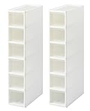 JEJ 収納ケース ホワイトクリア 6段(2個組) リセ スリムストッカー (S6) 1020526 * 2 2個セット