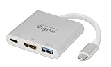 プリンストン Digizo PD60W対応 Type-C HDMI変換アダプター 4K対応 USB3.0x1 PC Switch PUD-PDC1H