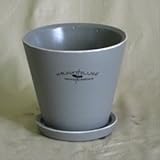 【4個入】インテリアポット(植木鉢/プランター) ナチューレ ラウンド型/12.5cm 受皿付 グレー(灰) 〔ガーデニング用品/園芸〕