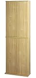 【サンニード】扉付き 薄型 本棚 TB-1860 幅60 奥行25 高さ180 A-S1 (ナチュラル)