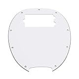 Yootones 9穴ベースエレキギターピックガード MM StingRay 4弦ベースギター対応 (3層ホワイト) 1個