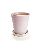 KANEYOSHI 鉢 陶器 植木鉢 フラワーロード さくらピンク 8号皿付