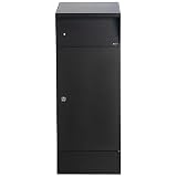 Qualarc alx-bp AlluxシリーズBjorn区画ボックス自立トップロードロック亜鉛メッキスチールドロップLEDモーション照明、ブラック