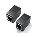 RJ45 LANケーブル用中継コネクタ RJ45 延長 Cat7 / Cat6 / Cat5eコネクタ プラグ アダプタ メス-メス ギガビット 対応 8P8C コンパクト(２個セット)