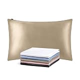 LilySilk(リリーシルク）シルク枕カバー ピローケース 【43x63cm】 コーヒー 【1枚】 25匁/ 額縁無し/天然シルク/美肌/軽量/静電気防止