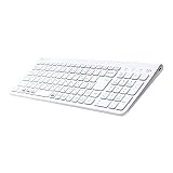 【2個セット】サンワダイレクト Bluetoothキーボード マルチペアリング iPad iOS/Win/Mac/Android 対応 配列切替可能 充電式 パンタグラフ 日本語配列 テンキー付き ホワイト 400-SKB072