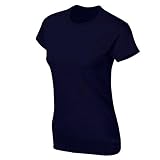 [Macoking] tシャツ レディース 半袖tシャツ 無地 タイト 速乾 クルーネック シンプル スポーツウェア カジュアル ファッション 厚手 綿100% ネイビー S