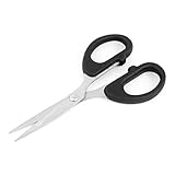 uxcell はさみ　ストレートはさみ　ブラック　オフィス　ステンレス鋼　滑らないグリップ　ソーイング　紙