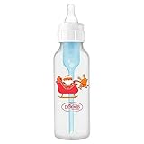 Dr. Brown's 8 Ounce Holiday Christmas Bottle - Comes with 1 Level-one Silicone Nipple, 1 Two-piece P
