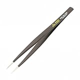 Wiha 44523 Long Rounded to 1.0mm Wide No Serration Professional ESD Precision Tech Tweezers by Wiha