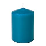 香りなしキャンドル ブロックタイプ 10cm ターコイズブルー系