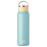 アトラス 水筒 700ml 保冷 保温 真空断熱 ステンレス パッキン一体型 スポーツドリンク対応 ハンドル付き シームレス スクリューボトル 直飲み 洗いやすい お手入れ楽 アウトドア WENS ウェンズ ブルー 白湯 AWSL-700BL