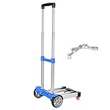 ショッピングカートアルミ合金ロッドロード80kg荷物ポータブルトレーラーショッピングピクニック用折りたたみサイズ-52cmx 36cm x 13cm