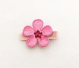 Baby Deer Clips　ヘアクリップ for ベビー　ベルベットフラワー (ピンク)