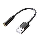 FineGoodUSB オーディオ 変換アダプタ USB2.0 to 3.5mm 0.2M 変換ケーブル 外付け サウンドカード 4極 TRRS ミニジャック変換ケーブル Windows/Mac その他のデバイスに等対応