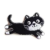 アップリケワッペン 八割れ猫 KR 黒猫 ねこ キャット