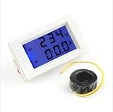 【CPGS】AC 電流 電圧 デジタル LCD パネルメーター (白)