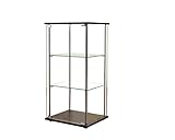 ガラスキャビネットコレクションラック3段 ダークブラウン TJA-01DBR