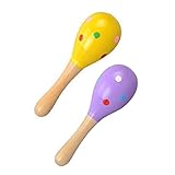 BUYITNOW Wooden Maracas Rattle砂ハンマーミュージカル教育玩具6ヶ月の赤ちゃん