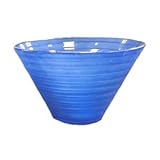 ガラス製コンポート ピラミッド15/花器 【8個入り】 φ15×H9.5cm ブルー(青) 〔ガーデニング用品/園芸〕