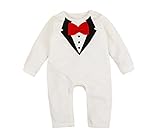 ange select タキシード スーツ 赤ちゃん ベビー ロンパース カバーオール 結婚式 記念撮影 プレゼント 出産祝い (white80cm)