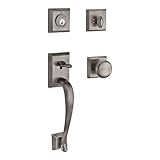 Single Cylinder Napa Handle with Traditional Square Rose in Matte Antique Nickel Finish by Baldwin