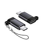 タイプC micro usb 変換アダプター USB-C マイクロUSB 2個入り 56kΩレジスタ搭載 急速充電(5V/3A) 高速データ転送480Mbps usb-c microusb 紛失防止ストラップ付