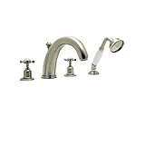 Rohl U.3249X-STN Perrin & Rowe Roman Tub Faucet with Single Function Hand Shower, Satin Nickel [並行輸入