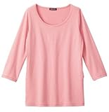 【 アウトレット 】 Angeliebe エンジェリーベ 接触 冷感 授乳 用 ストレッチ T シャツ ( 7 分 袖 ) フリー ピンク