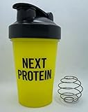 NEXT PROTEIN プロテイン シェイカー 400ml (ステンレスボール付き) (Yellow)