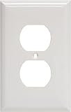 GE 40019オーバーサイズ二重レセプタクル壁プレート、ホワイト