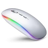 ワイヤレス マウス Bluetooth、 2.4G 充電式 マウス 無線(BT 5.1 + 2.4G)充電式 LED Bluetooth マウス 省エネ 光学式 高精度 小型(Mサイズ) 超薄型 レシーバー付属