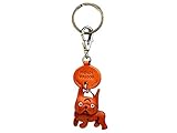 VANCA フレンチブルドッグ レザー 犬 小型キーチェーン クラフト 収集用 キーリング チャーム ペンダント 日本製