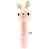 シシュノン がらがら ニギニギ ステック うさぎ 日本製 17cm アイボリー