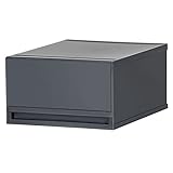 日本製 収納ケース 引き出し PLUST（プラスト）ベーシック (34cm幅 1段, ナチュラルブラック)