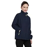 [Nesseo] ウィンドブレーカー レディース 薄手 ジャンパー ブルゾン ランニングウェア 春秋冬服 撥水 防風 フード無し ジャケット 作業服 軽量 登山服 アウター 無地 2816W-na-M